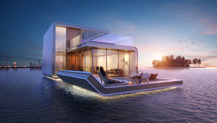 Incroyable maison flottante aux chambres sous-marines