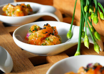 TARTARE DE SAUMON, VERSION MISE EN BOUCHE