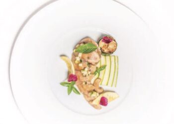 Cigale de mer en vinaigrette au citron vert, christophine et courgette par le Chef Thibault Barbafieri