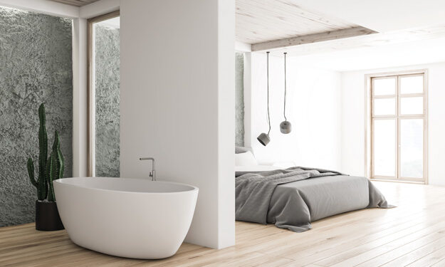 La salle de bain s’ouvre sur la chambre